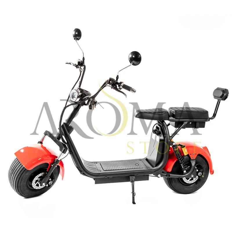 Moto Eletrica X7 Plus 1500W/ 01 Bateria/ 2 Assentos/Aro 8 - Vermelho Liso
