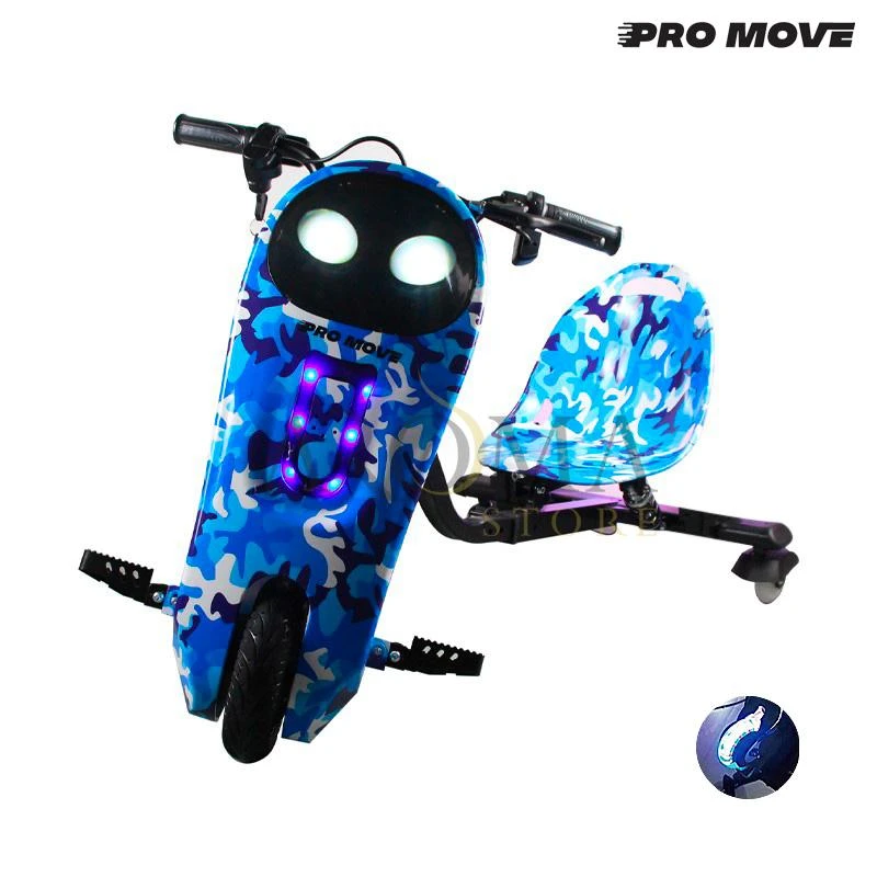 Triciclo Eletrico Pro-Move PM-318 Drifting Scooter - Azul Camuflado