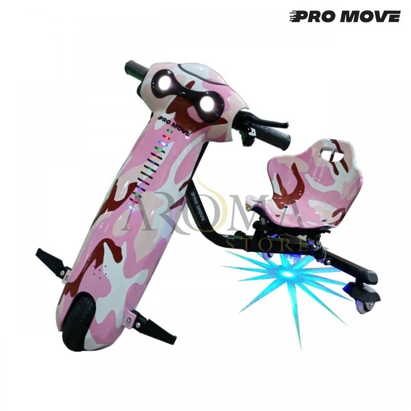 Triciclo Eletrico Pro-Move PM-532 Drifting Scooter - Rosa Camuflado