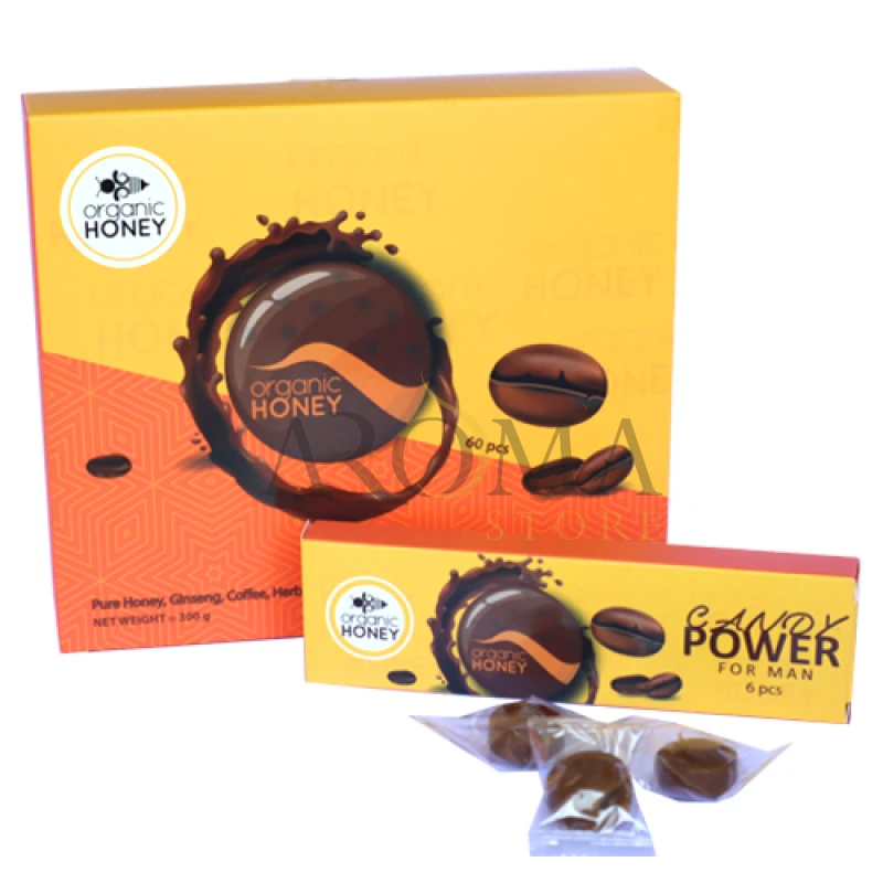 Mel Estimulante em Chocolate Organic Honey 01 pastilha x 6 balas