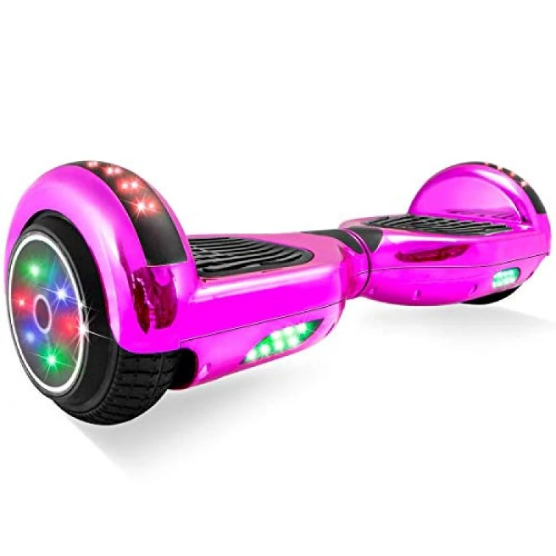 Scooter Pro-Move com Roda de LED 6.5"- Rosa Cromado