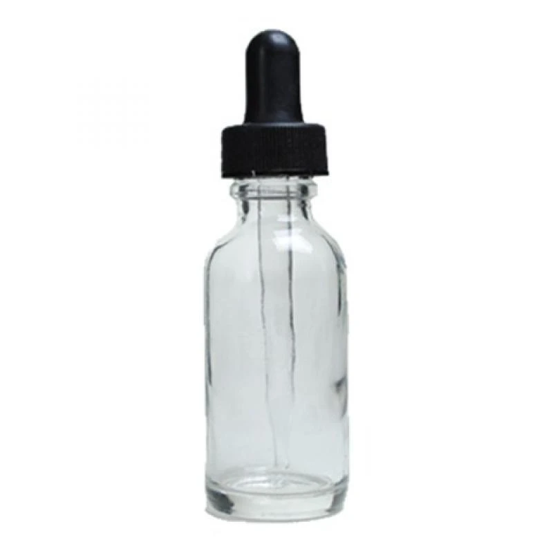 Frasco Gotero 30ML Vidro Transparente Tampa Preta